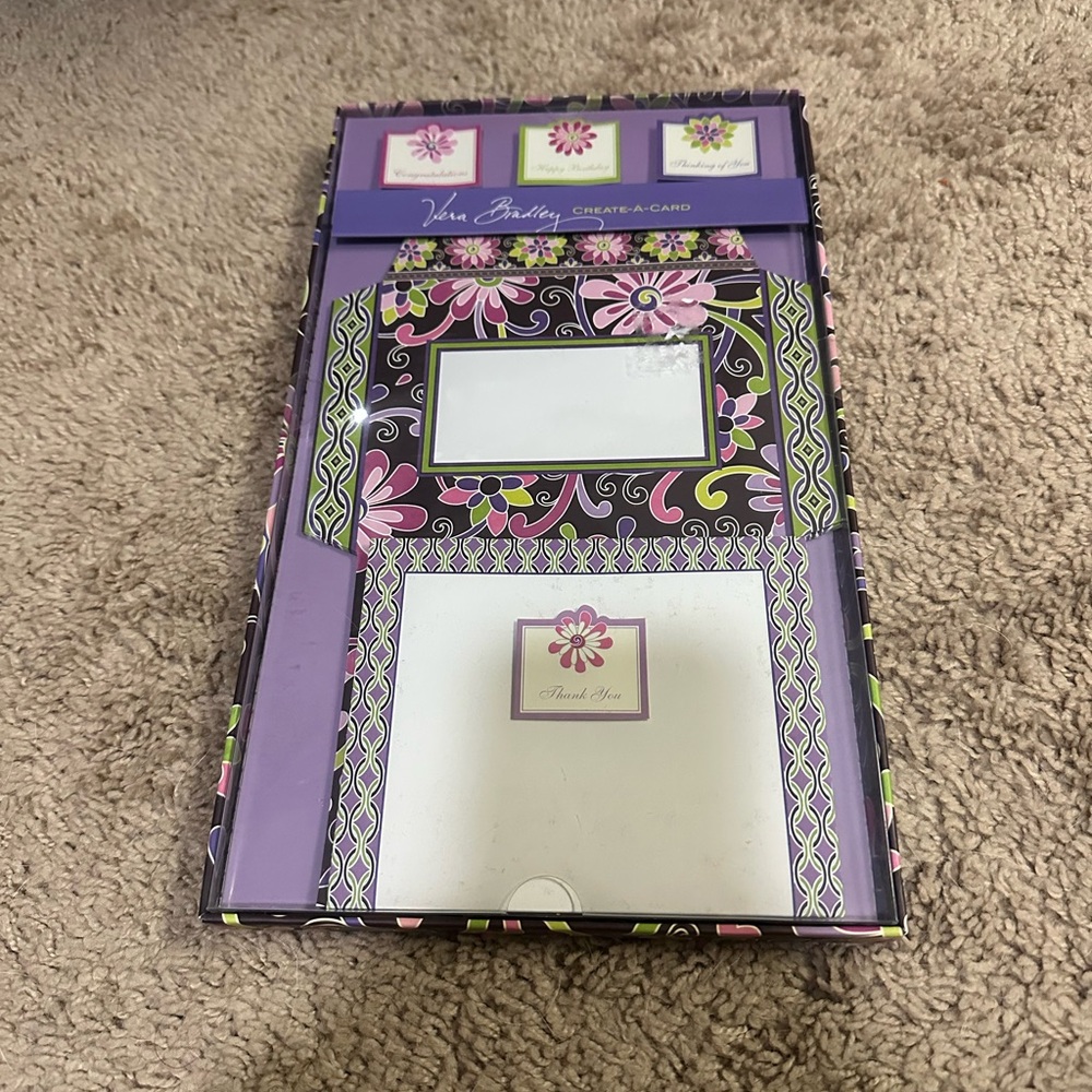 Vera Bradley Floral Create-A-Card Set - Purple Pink Green